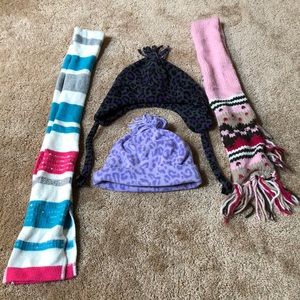 Girl’s winter hats and scarves